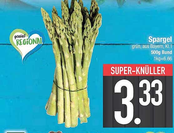 Spargel grün, aus Bayern, 500g Bund