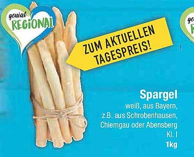 Spargel weiß, aus Bayern, Kl. I - 1kg