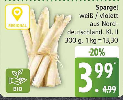 Spargel weiß / violett aus Norddeutschland, Kl. II