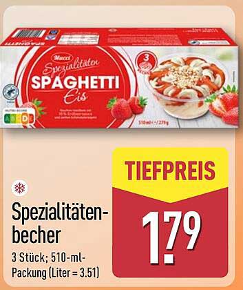 Spezialitäten-Becher Spaghetti Eis