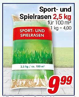 Sport- und Spielrasen 2,5 kg für 100 m²