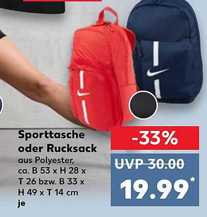 Sporttasche oder Rucksack von Nike