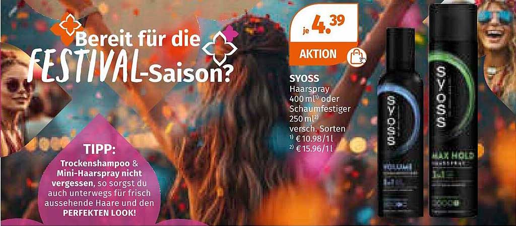SYOSS Haarspray 400 ml oder Schaumfestiger 250 ml - Aktion