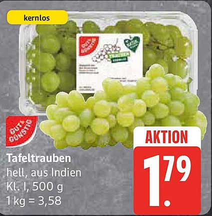 Taf Trauben hell, aus Indien, 500 g