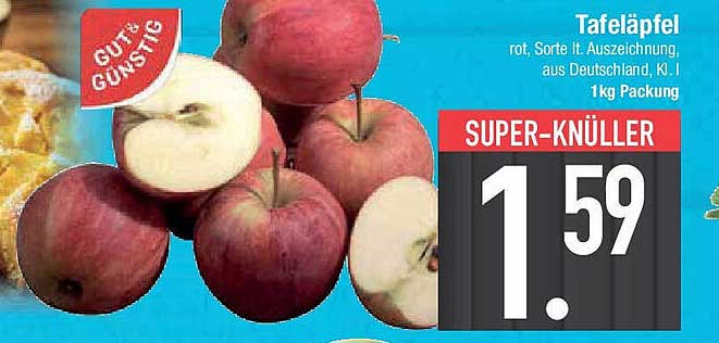 Tafeläpfel rot, Sorte I - 1 kg Packung