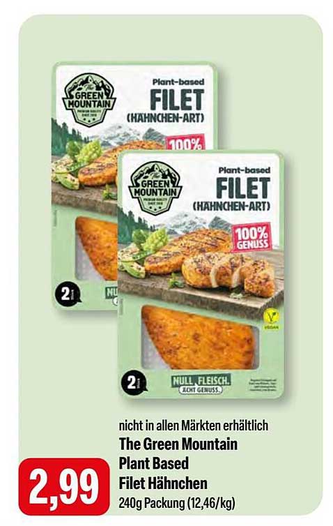 The Green Mountain Plant Based Filet (Hähnchen-Art) 240g Packung