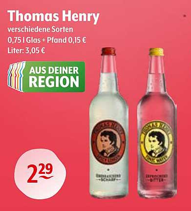 Thomas Henry verschiedene Sorten 0,75 l