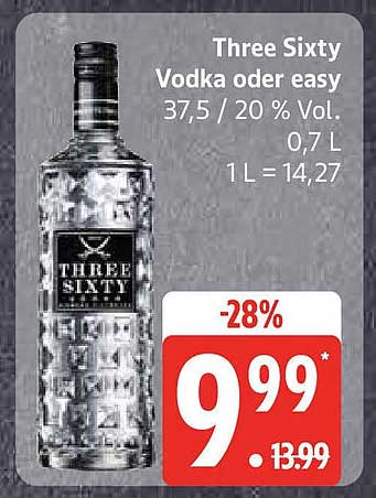 Three Sixty Vodka oder easy 0,7 L