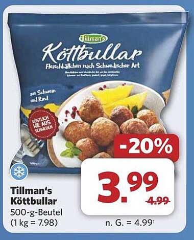 Tillman's Köttbullar 500-g-Beutel (20% Rabatt)