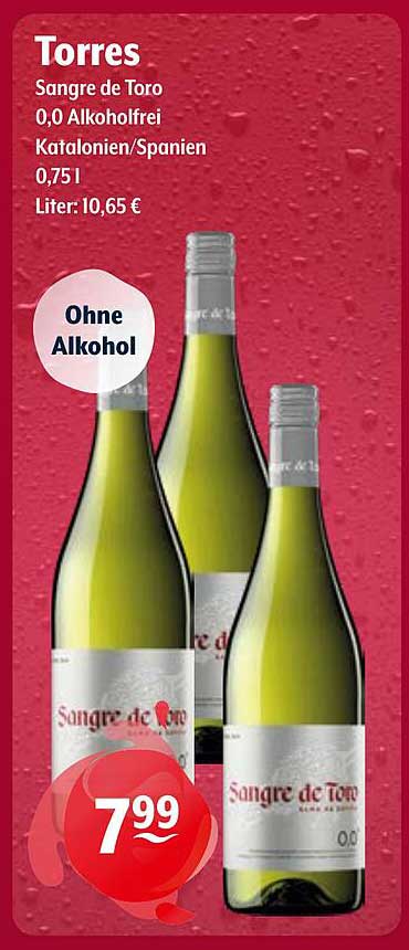 Torres Sangre de Toro 0,0 Alkoholfrei - Katalonien/Spanien 0,75l