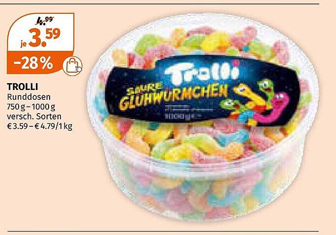 TROLLI Runde Dose - Saure Gummibärchen