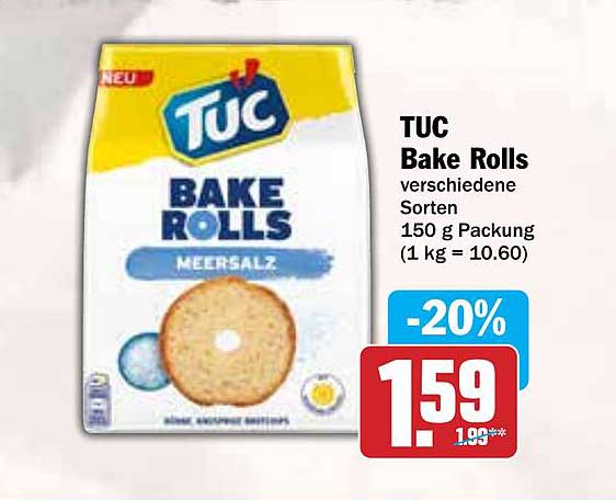 TUC Bake Rolls verschiedene Sorten 150 g Packung
