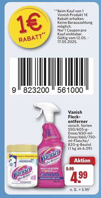 Vanish Fleckenentferner Aktion
