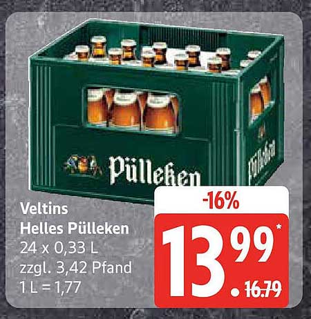 Veltins Helles Pülleken 24 x 0,33 L
