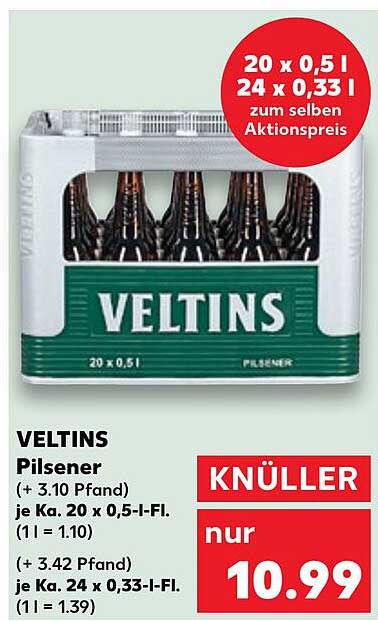 VELTINS Pilsener 20 x 0,5 l