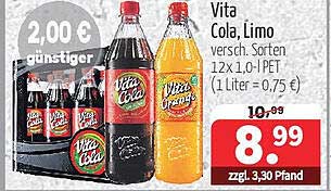 Vita Cola, Limo - verschiedene Sorten 12x1,0-L PET