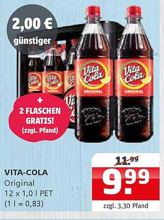 VITA-COLA Original 12 x 1,0 l PET - Jetzt zum Sparpreis!