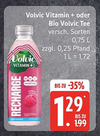 Volvic Vitamin + oder Bio Volvic Tee 0,75 L