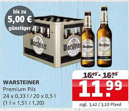 WARSTEINER Premium Pils 24 x 0,33 l / 20 x 0,5 l