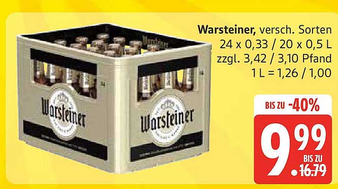 Warsteiner, verschiedene Sorten 24 x 0,33 L / 20 x 0,5 L
