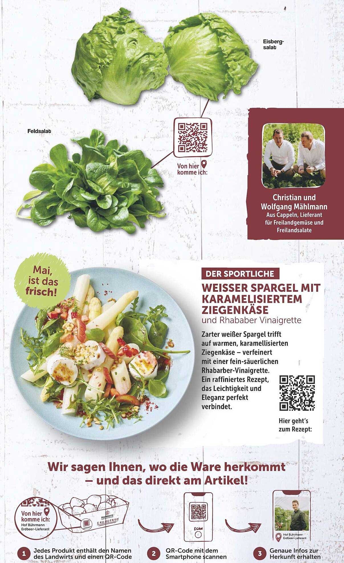 Weißer Spargel mit karamellisiertem Ziegenkäse und Rhabarber Vinaigrette