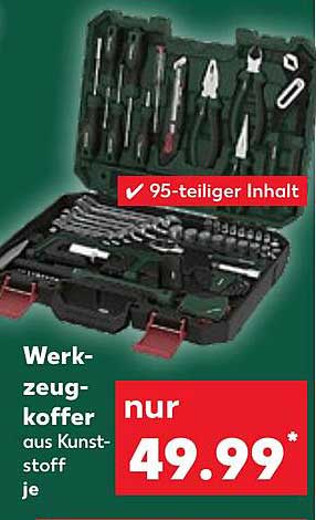 Werkzeugkoffer aus Kunststoff mit 95-teiligem Inhalt