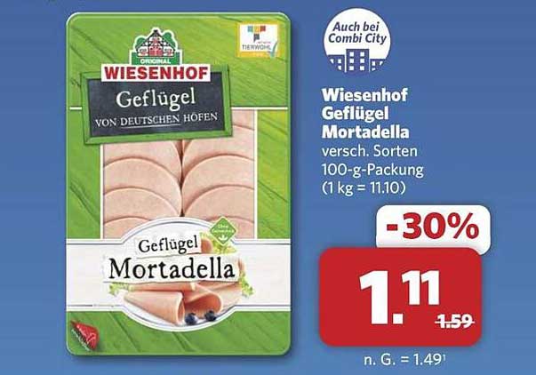 Wiesenhof Geflügel Mortadella 100-g-Packung
