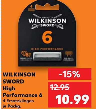 WILKINSON SWORD High Performance 6 - 4 Ersatzklingen je Packung