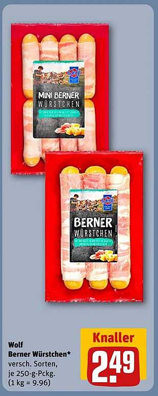 Wolf Berner Würstchen - verschiedene Sorten, je 250-g-Pckg.