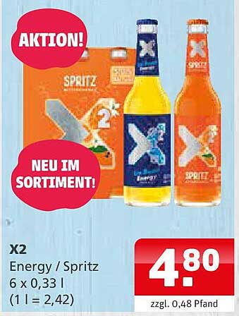 X2 Energy / Spritz 6 x 0,33 l