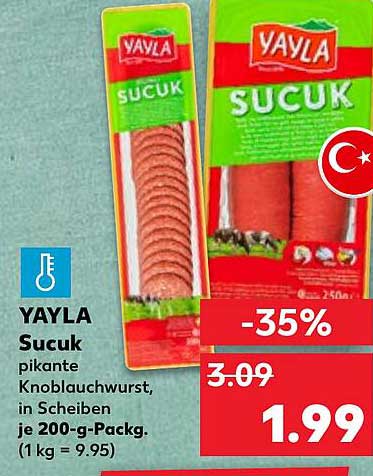 YAYLA Sucuk pikante Knoblauchwurst in Scheiben