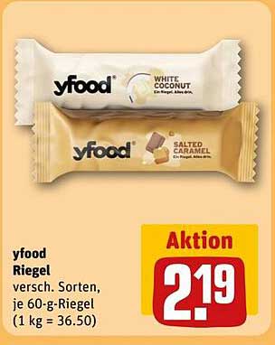 yfood Riegel - Verschiedene Sorten: White Coconut & Salted Caramel