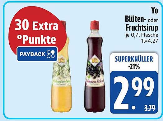 Yo Blüten- oder Fruchtsirup je 0,71 Flasche