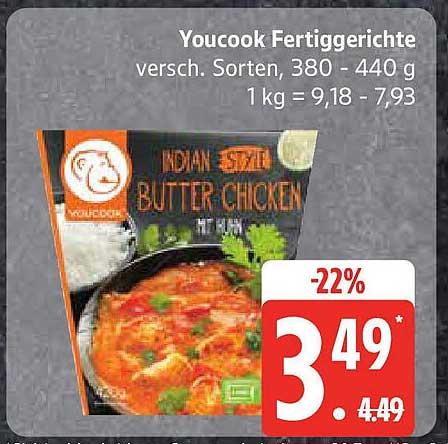 Youcook Fertiggerichte – Indian Style Butter Chicken