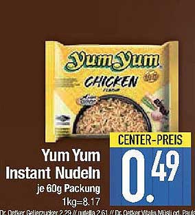 Yum Yum Instant Nudeln, je 60g Packung