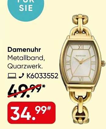 Damenuhr Metallband, Quarzwerk.