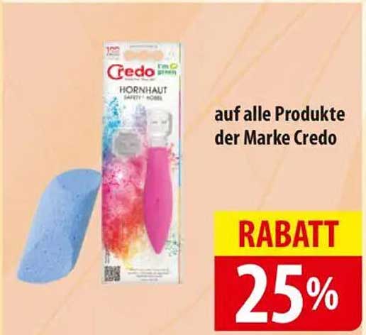 25% Rabatt auf alle Produkte der Marke Credo