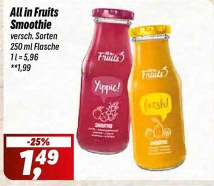 All in Fruits Smoothie - Verschiedene Sorten
