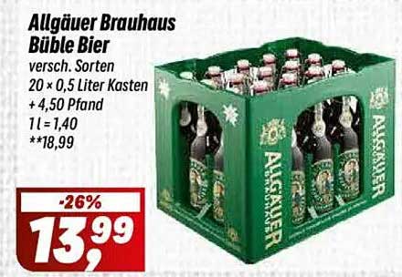 Allgäuer Brauhaus Büble Bier 20 x 0,5 Liter Kasten