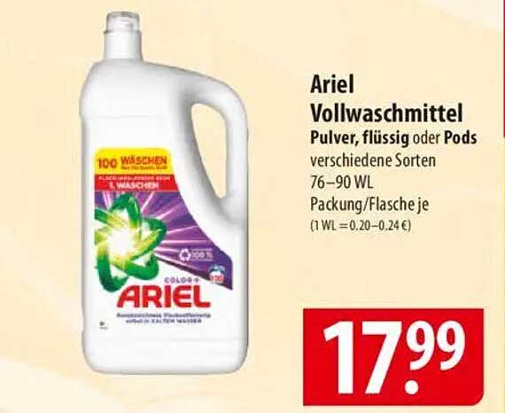 Ariel Vollwaschmittel - Pulver, flüssig oder Pods