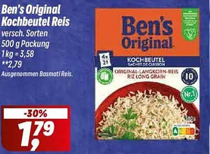 Ben's Original Kochbeutel Reis 500 g - verschiedene Sorten