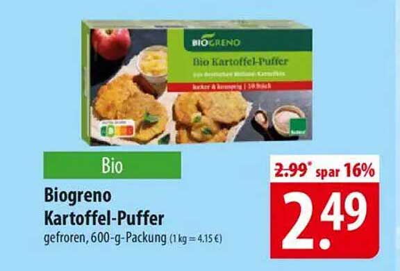 Biogreno Kartoffel-Puffer, 600-g-Packung