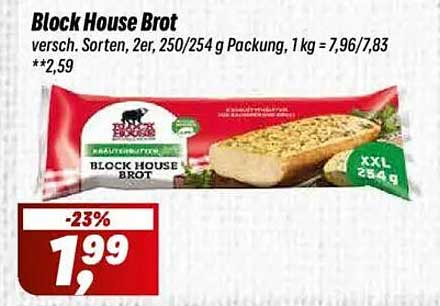 Block House Brot - Verschiedene Sorten, 254 g Packung
