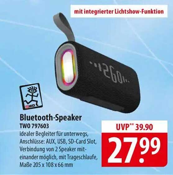 Bluetooth-Speaker mit integrierter Lichtshow-Funktion