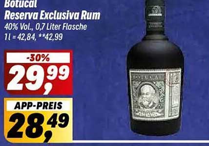 Botucal Reserva Exclusiva Rum 0,7 Liter - 30% Rabatt!