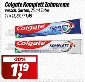 Colgate Komplett Zahnpasta 75 ml - Sonderangebot!