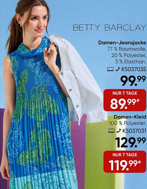 Damen-Jeansjacke und Damen-Kleid von Betty Barclay