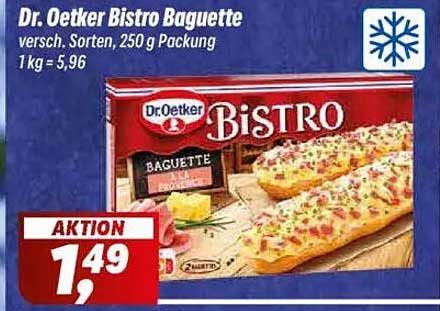 Dr. Oetker Bistro Baguette, versch. Sorten, 250 g Packung