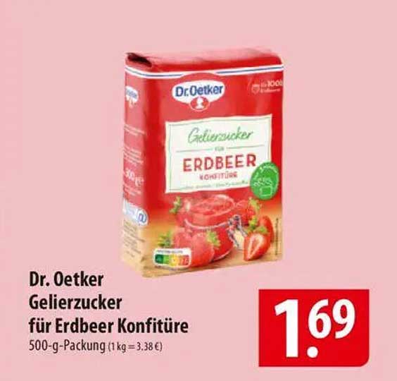 Dr. Oetker Gelierzucker für Erdbeer Konfitüre 500-g-Packung