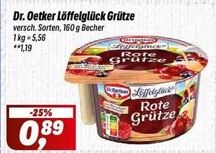 Dr. Oetker Löffelglück Grütze - 160 g Becher, verschiedene Sorten